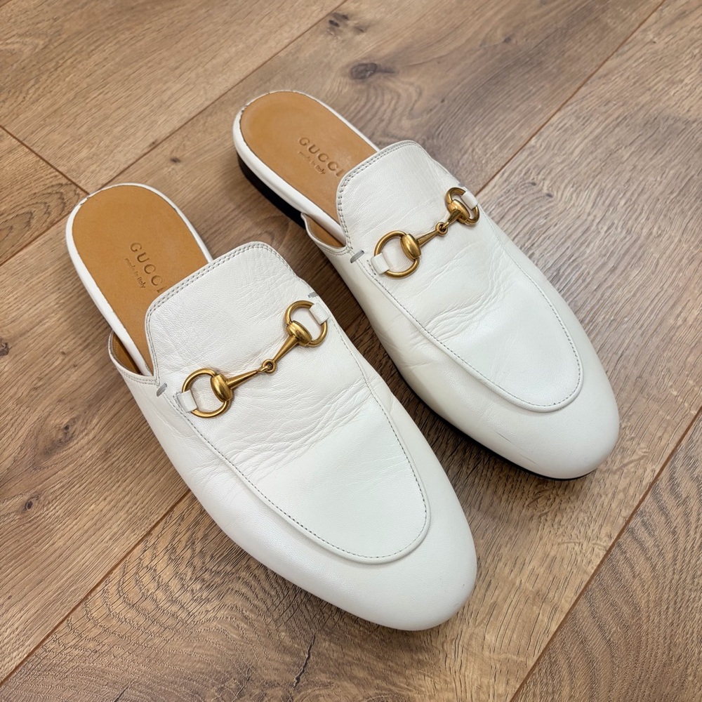 GUCCI Princetown horsebit mule in white leather - Size 38 / US 8 - Picture 4 of 12